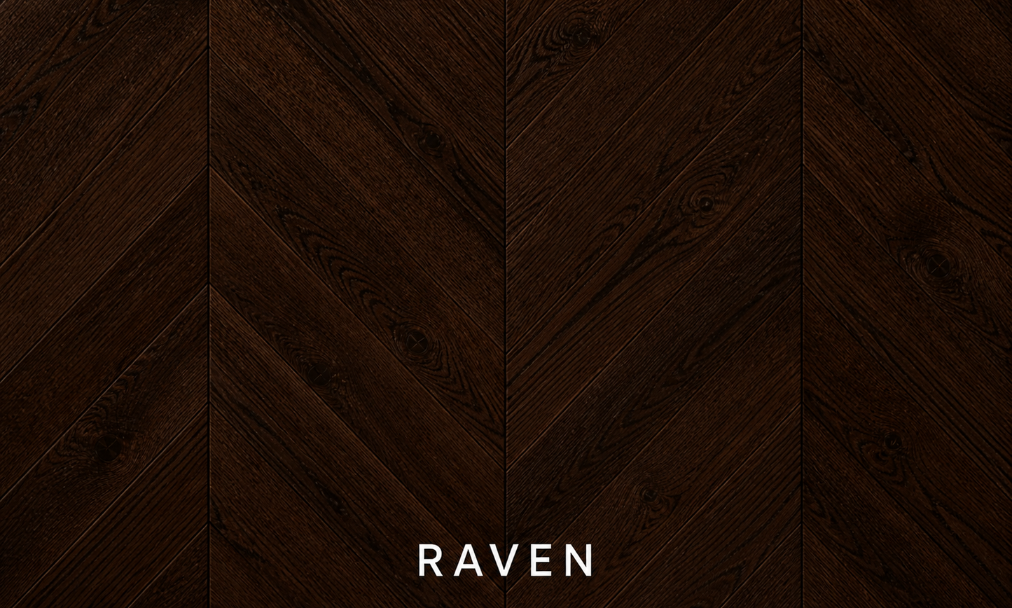 Parchet stratificat stejar, Chevron 13x150x500 mm, Clasa Natur, RAVEN