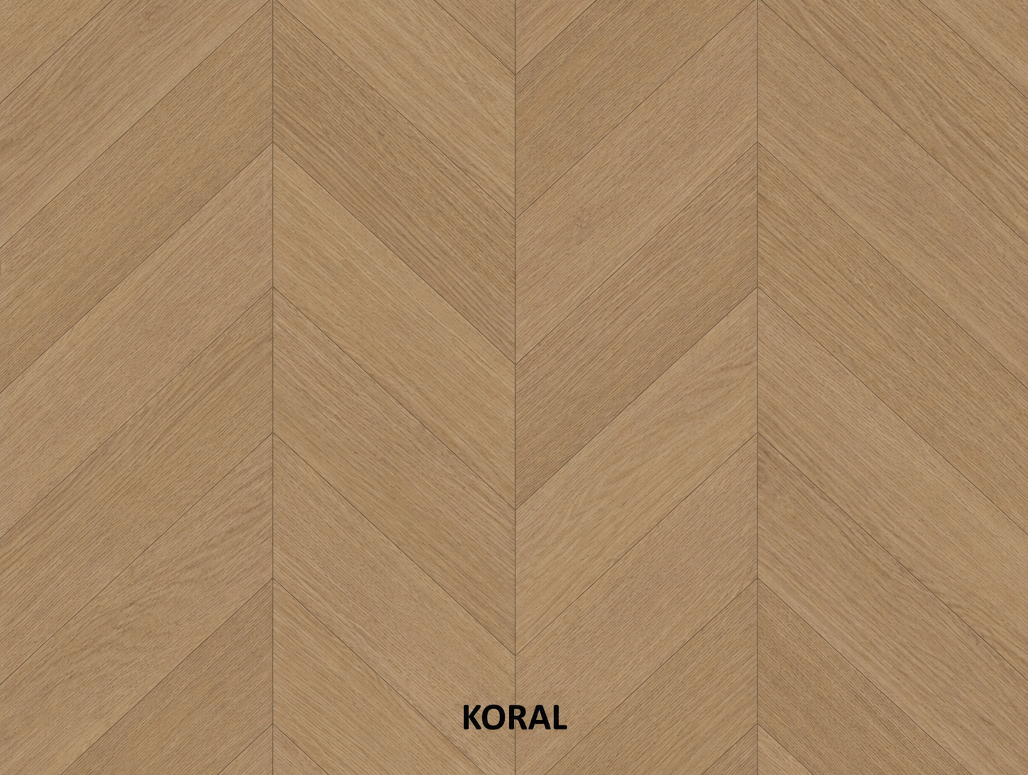 Parchet stratificat stejar, Chevron 13x150x850 mm, Clasa Select, KORAL