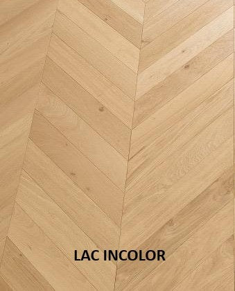 Parchet stratificat stejar, Chevron 12x100x600 mm, Clasa Select, LAC INCOLOR