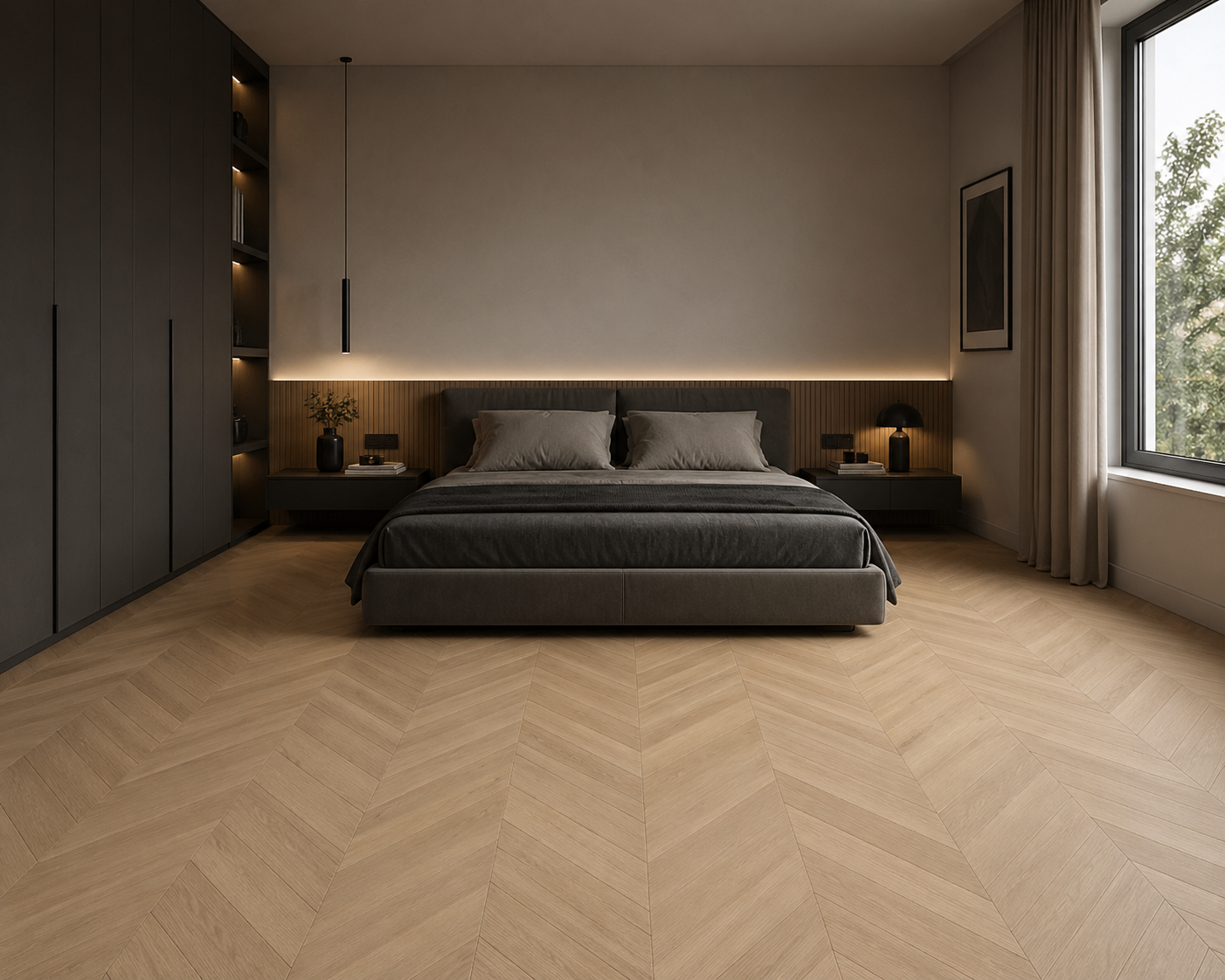 Parchet stratificat stejar, Chevron 13x150x500 mm, Clasa Select, OYSTER