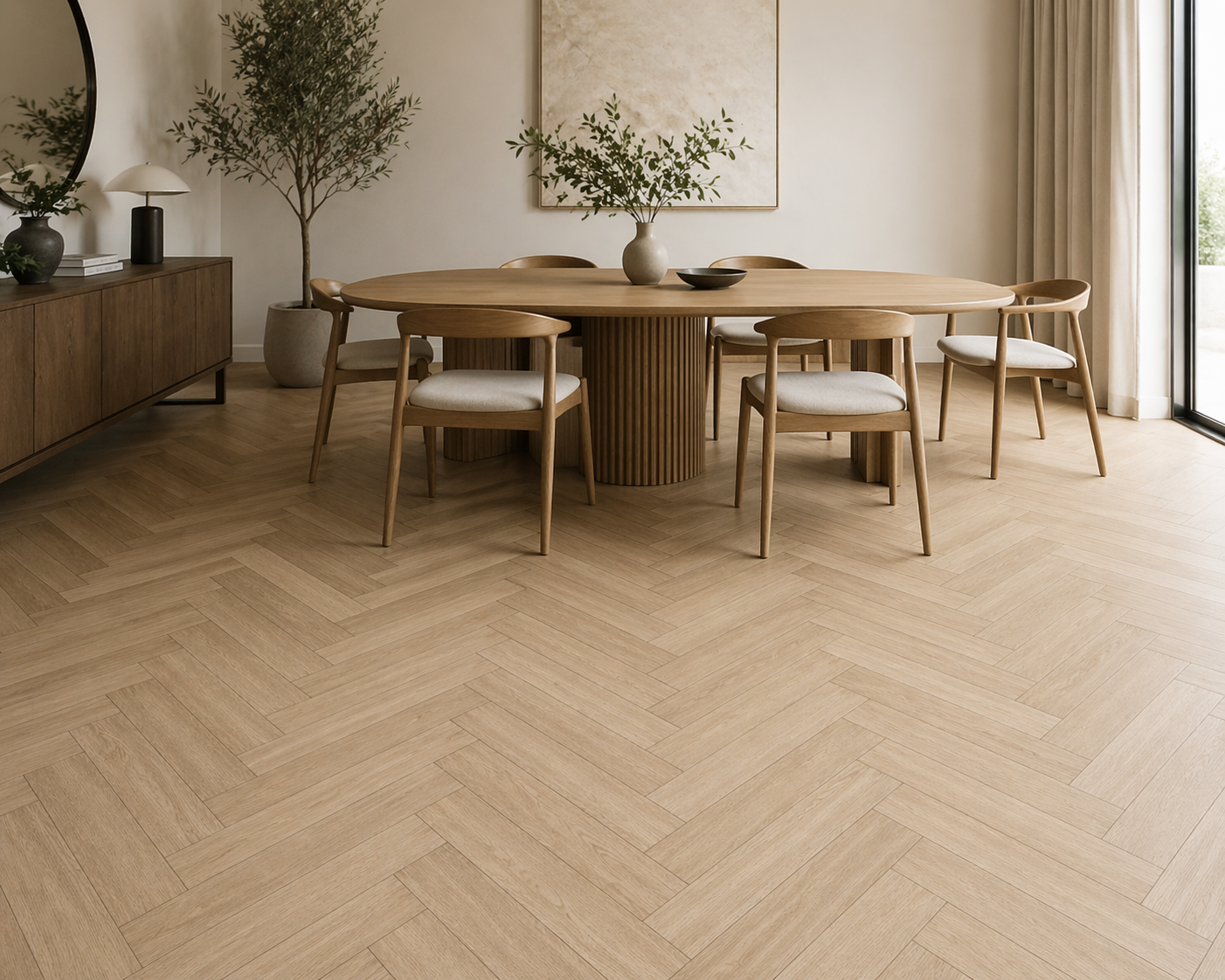 Parchet stratificat stejar, Herringbone 11x120x600 mm, Clasa Select, VANILLA