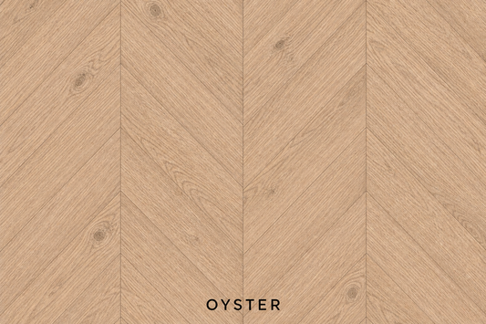 Parchet stratificat stejar, Chevron 12x100x600 mm, Clasa Natur, OYSTER
