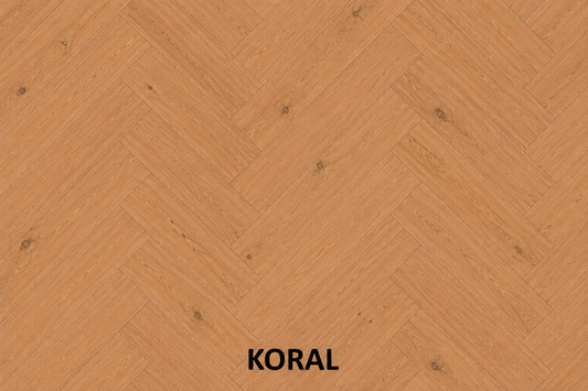Parchet stratificat stejar, Herringbone 11x100x500 mm, Clasa Natur, KORAL