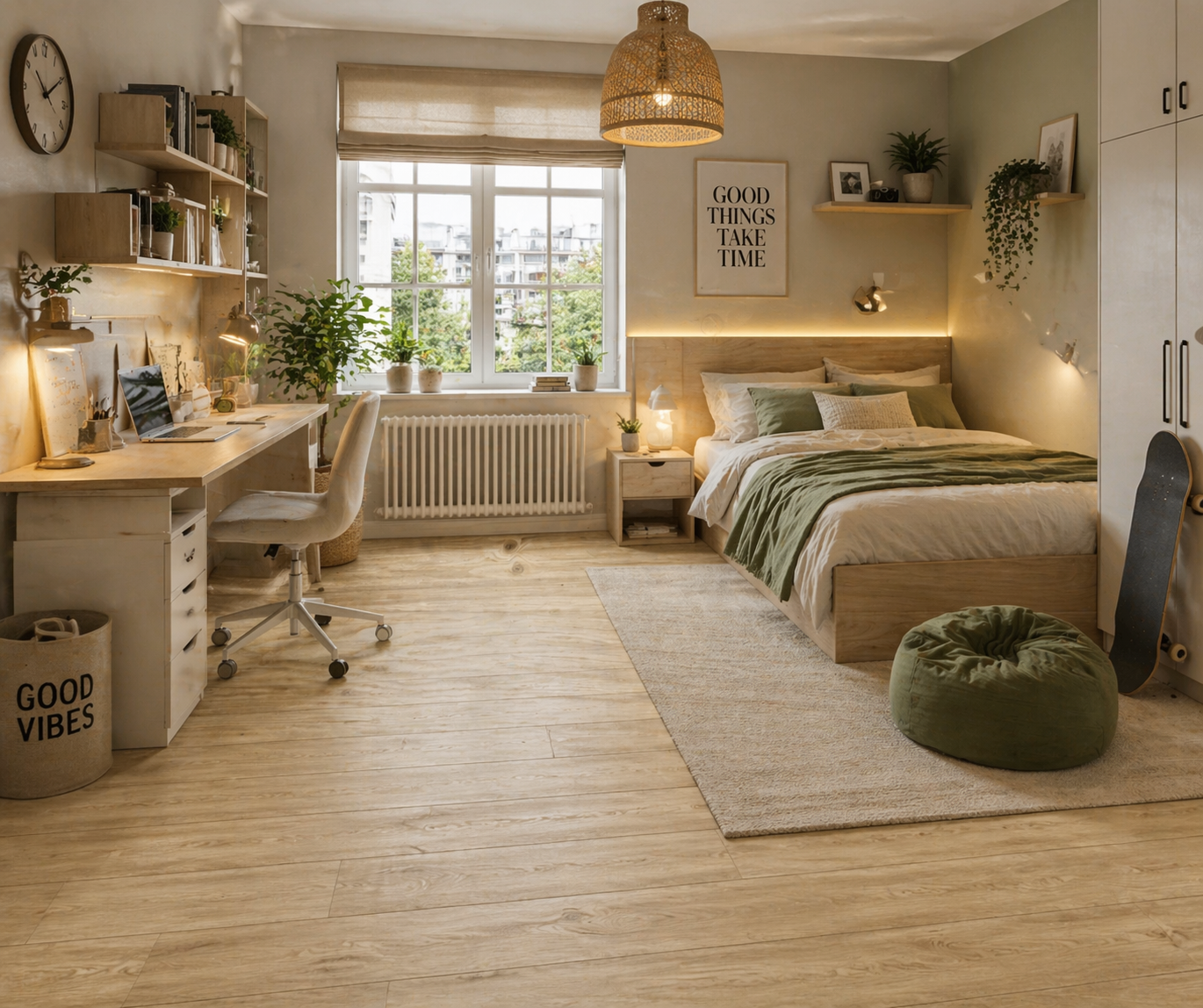 Parchet stratificat stejar, Maxi Profi 11x120x1200 mm, Clasa Select, VANILLA