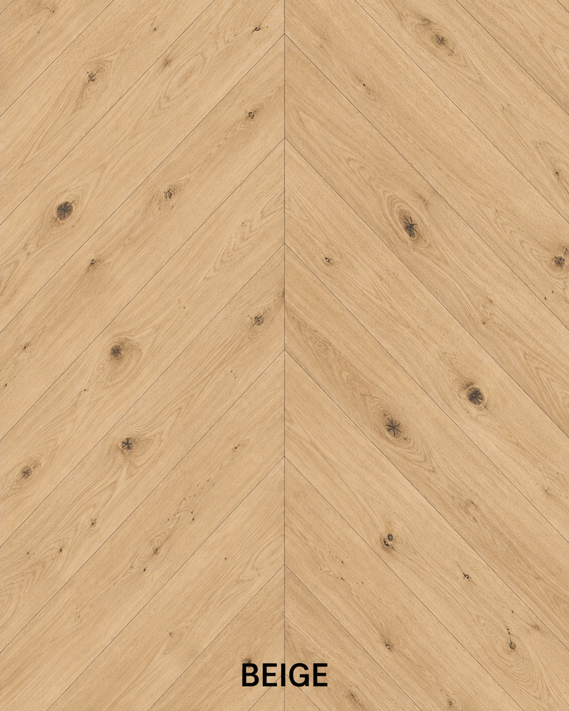 Parchet stratificat stejar, Chevron 13x150x850 mm, Clasa Rustic, BEIGE