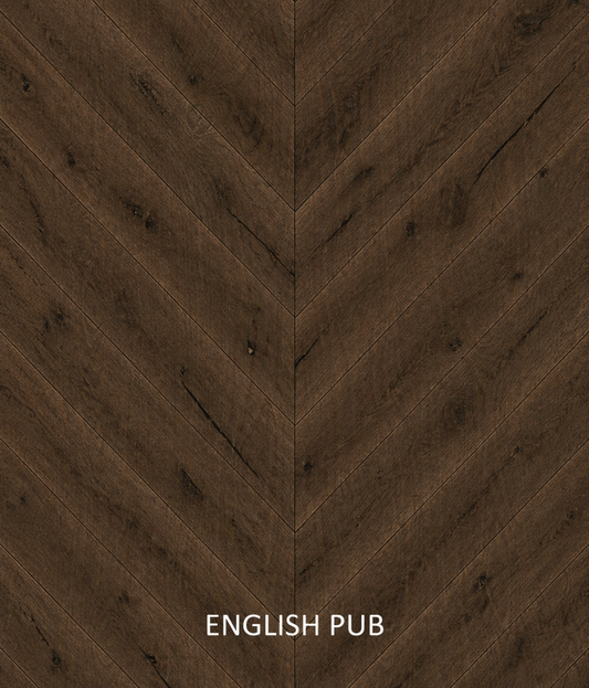 Parchet stratificat stejar, Chevron 12x100x600 mm, Clasa Rustic, ENGLISH PUB