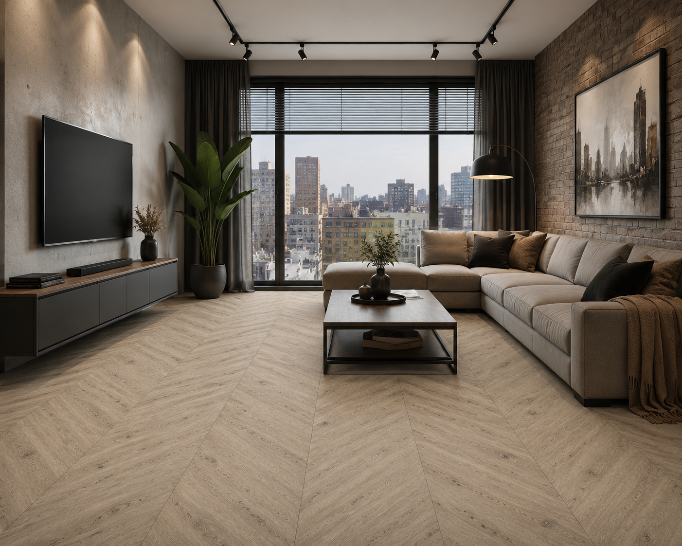 Parchet stratificat stejar, Chevron 13x150x850 mm, Clasa Rustic, MUDLIGHT