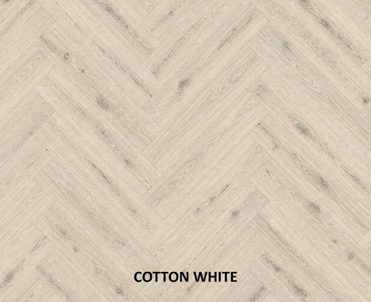 Parchet stratificat stejar, Herringbone 11x120x600 mm, Clasa Rustic, COTTON WHITE
