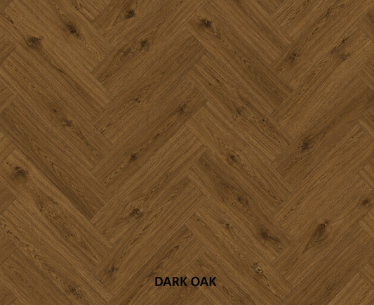 Parchet stratificat stejar, Herringbone 11x100x500 mm, Clasa Rustic, DARK OAK