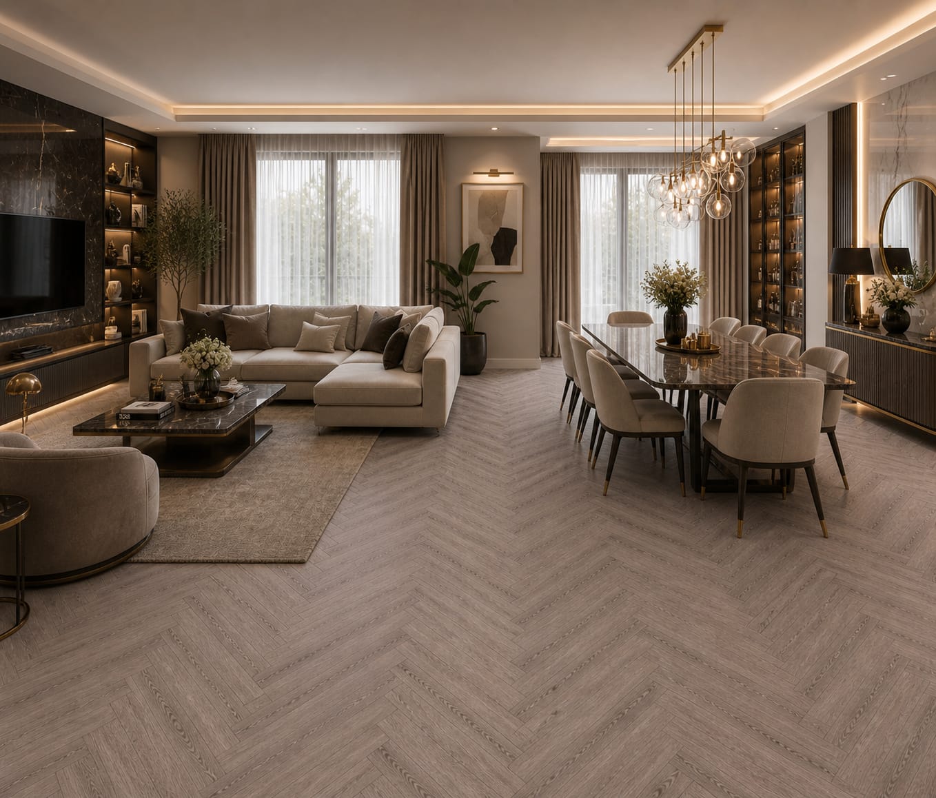 Parchet stratificat stejar, Herringbone 13x150x665 mm, Clasa Rustic, GRAVITY