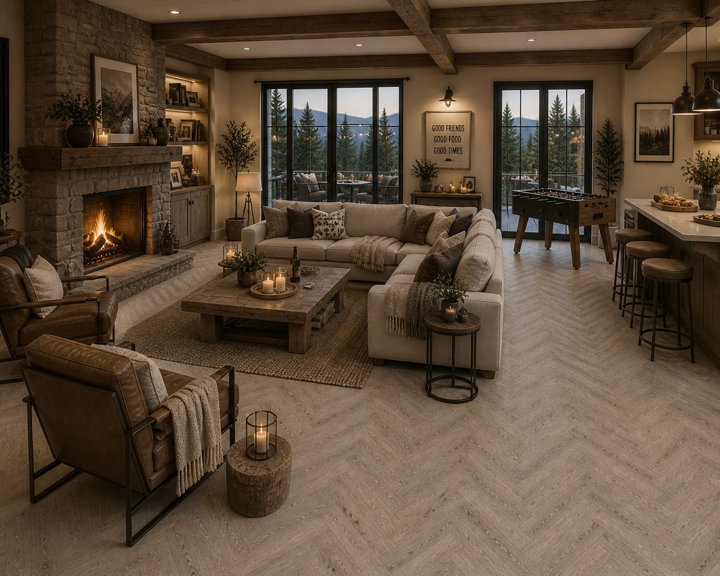 Parchet stratificat stejar, Herringbone 11x150x665 mm, Clasa Rustic, MUDLIGHT