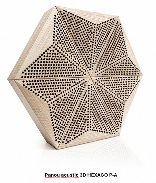 Panou acustic HEXAGO 3D P-A – FORM AT WOOD
