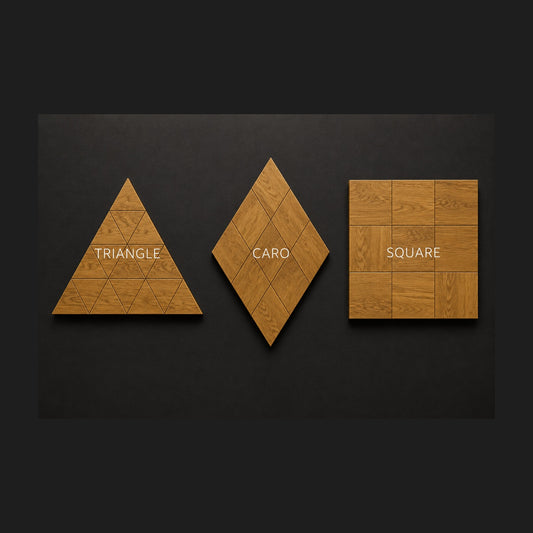 Panou decorativ 2D TRIANGLE, CARO, SQUARE, Stejar