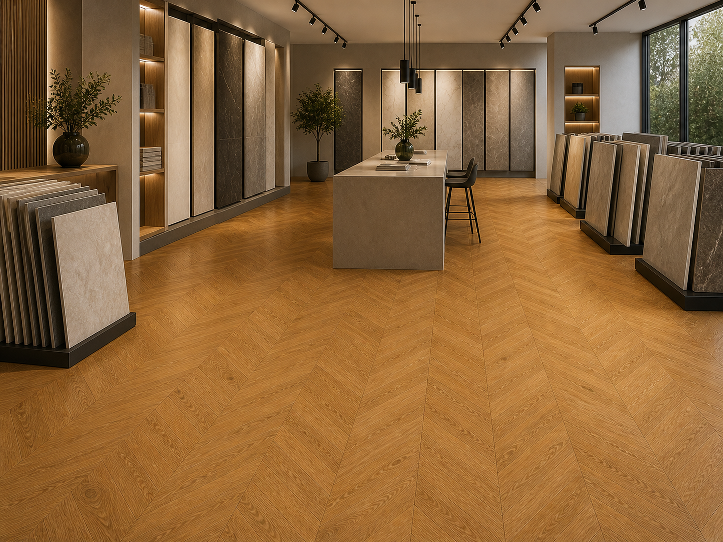 Parchet stratificat stejar, Chevron 13x150x500 mm, Clasa Natur, FERRA