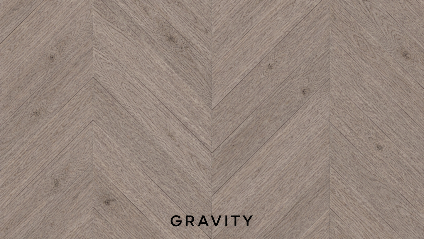 Parchet stratificat stejar, Chevron 13x150x500 mm, Clasa Natur, GRAVITY