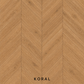 Parchet stratificat stejar, Chevron 13x150x500 mm, Clasa Natur, KORAL