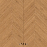 Parchet stratificat stejar, Chevron 13x150x500 mm, Clasa Natur, KORAL