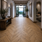 Parchet stratificat stejar, Chevron 13x150x850 mm, Clasa Rustic, VANILLA