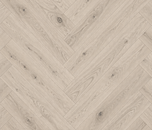 Parchet stratificat stejar, Herringbone 13x150x665 mm, Clasa Rustic, COTTON WHITE
