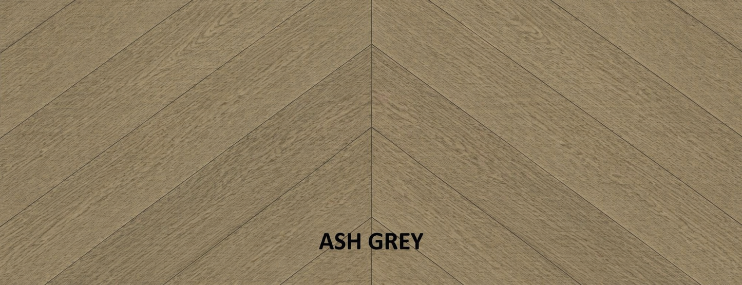 Parchet stratificat stejar, Chevron 12x100x600 mm, Clasa Select, ASH GREY