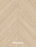 Parchet stratificat stejar, Chevron 12x100x600 mm, Clasa Select, BIANCO