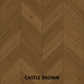 Parchet stratificat stejar, Chevron 12x100x600 mm, Clasa Select, CASTLE BROWN