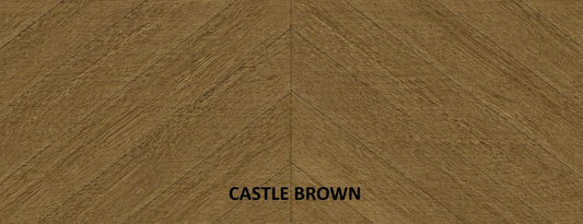 Parchet stratificat stejar, Chevron 12x100x600 mm, Clasa Select, CASTLE BROWN