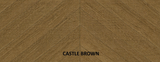 Parchet stratificat stejar, Chevron 12x100x600 mm, Clasa Select, CASTLE BROWN