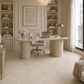 Parchet stratificat stejar, Chevron 12x100x600 mm, Clasa Select, COTTON WHITE