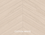 Parchet stratificat stejar, Chevron 12x100x600 mm, Clasa Select, COTTON WHITE
