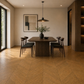 Parchet stratificat stejar, Chevron 12x100x600 mm, Clasa Select, DARK OAK