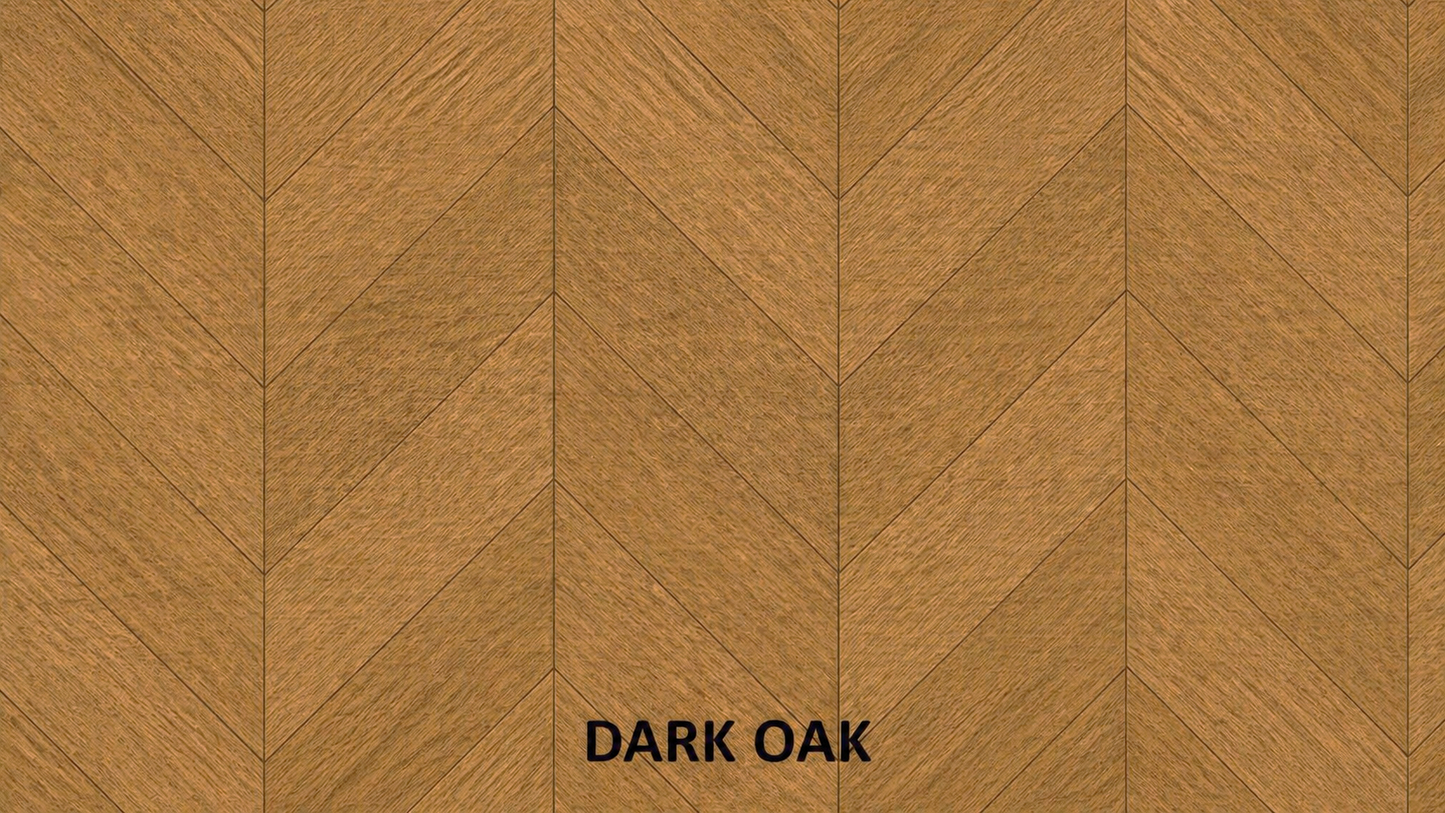 Parchet stratificat stejar, Chevron 12x100x600 mm, Clasa Select, DARK OAK