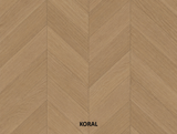 Parchet stratificat stejar, Chevron 13x150x850 mm, Clasa Select, KORAL