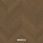 Parchet stratificat stejar, Chevron 13x150x850 mm, Clasa Select, MOCCA