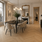 Parchet stratificat stejar, Chevron 12x100x600 mm, Clasa Select, VANILLA