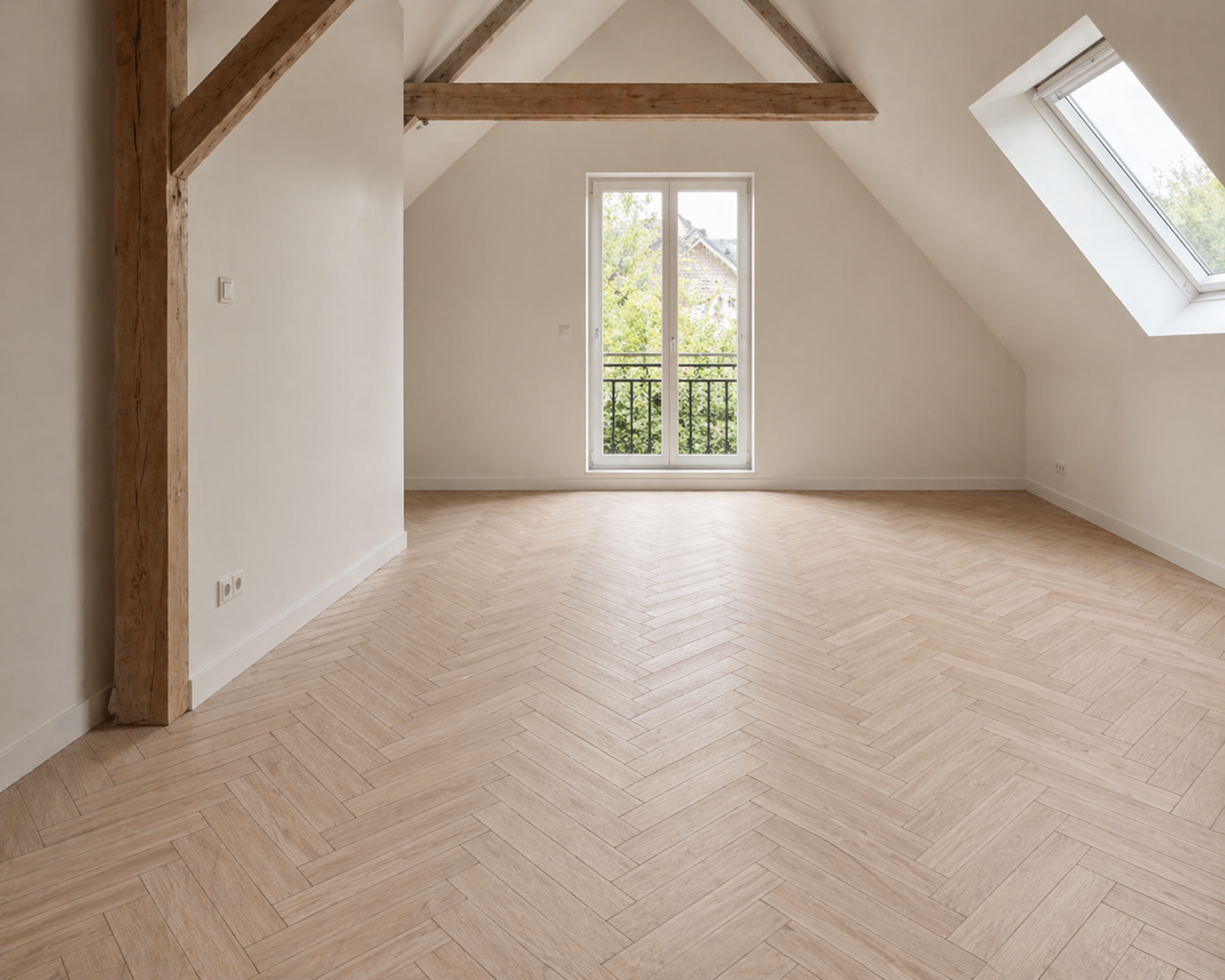 Parchet stratificat stejar, Herringbone 11x150x665 mm, Clasa Select, BEIGE