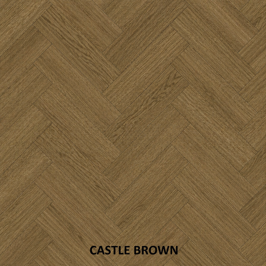 Parchet stratificat stejar, Herringbone 11x100x500 mm, Clasa Select, CASTLE BROWN