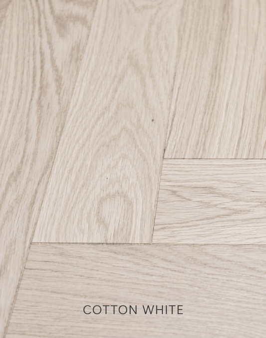 Parchet stratificat stejar, Herringbone 11x100x500 mm, Clasa Select, COTTON WHITE