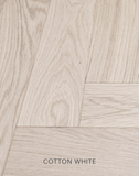 Parchet stratificat stejar, Herringbone 11x100x500 mm, Clasa Select, COTTON WHITE
