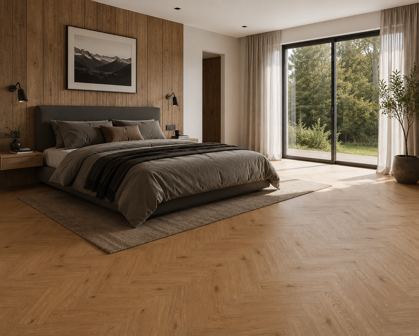 Parchet stratificat stejar, Herringbone 11x150x665 mm, Clasa Natur, BURBON