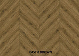 Parchet stratificat stejar, Chevron 12x100x600 mm, Clasa Rustic, CASTLE BROWN