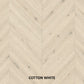 Parchet stratificat stejar, Chevron 12x100x600 mm, Clasa Rustic, COTTON WHITE