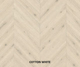 Parchet stratificat stejar, Chevron 12x100x600 mm, Clasa Rustic, COTTON WHITE