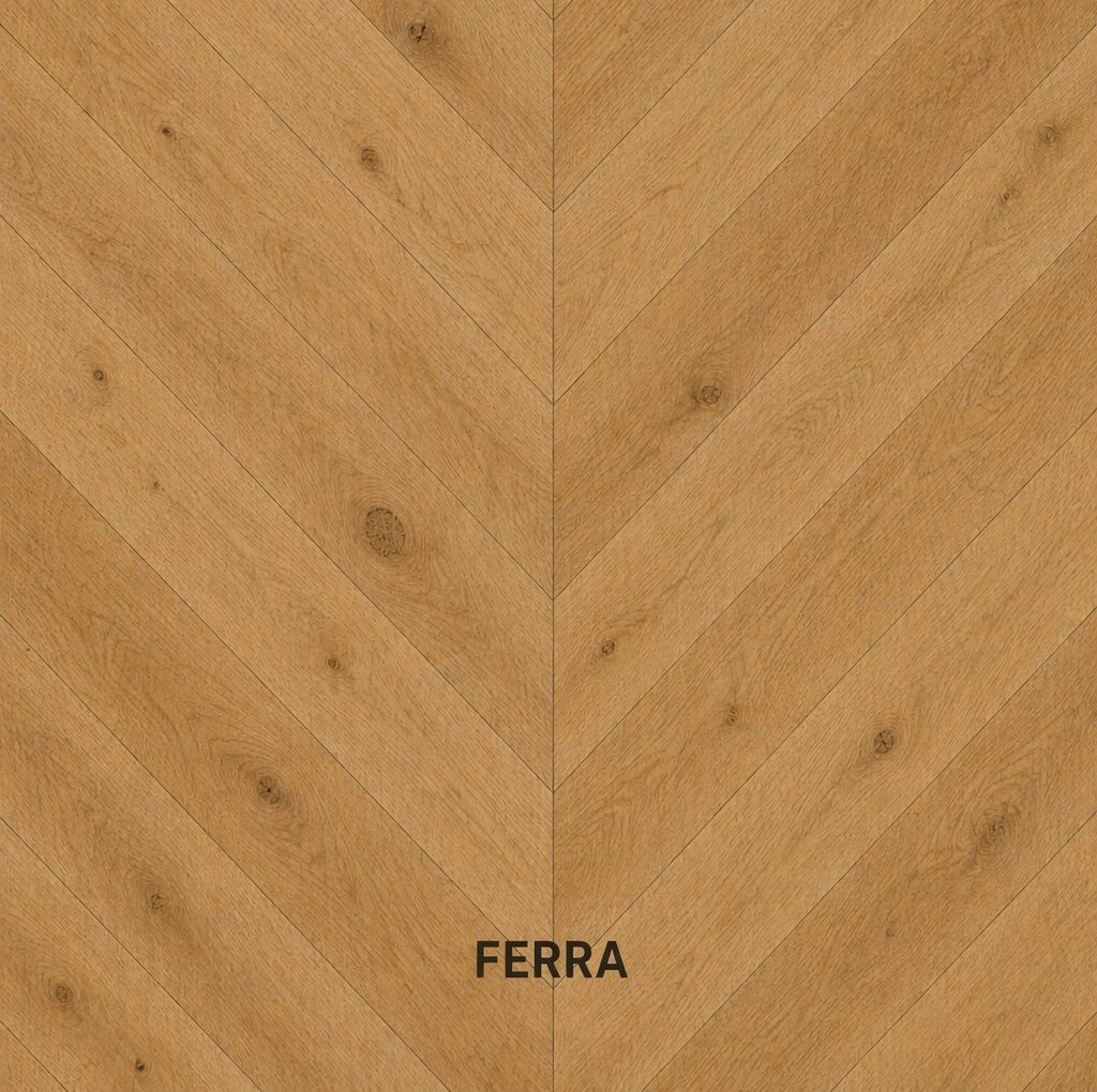 Parchet stratificat stejar, Chevron 12x100x600 mm, Clasa Rustic, FERRA