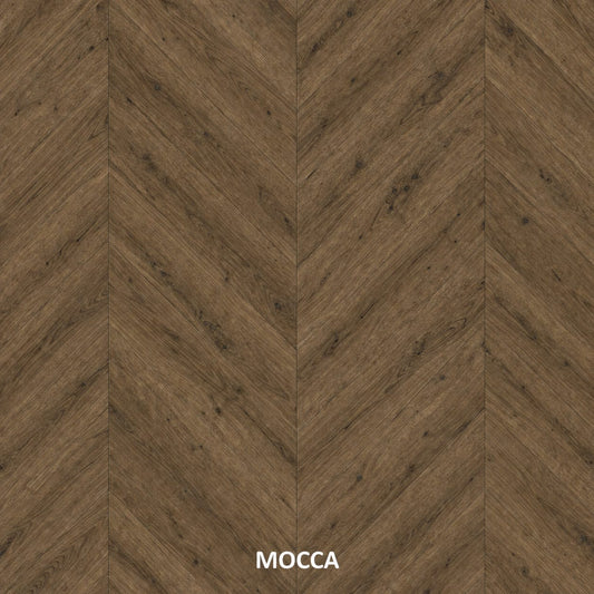 Parchet stratificat stejar, Chevron 12x100x600 mm, Clasa Rustic, MOCCA