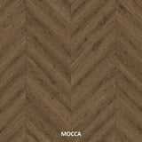 Parchet stratificat stejar, Chevron 12x100x600 mm, Clasa Rustic, MOCCA