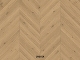 Parchet stratificat stejar, Chevron 12x100x600 mm, Clasa Rustic, OYSTER