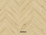 Parchet stratificat stejar, Herringbone 13x150x665 mm, Clasa Rustic, BIANCO