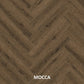 Parchet stratificat stejar, Herringbone 13x150x665 mm, Clasa Rustic, MOCCA