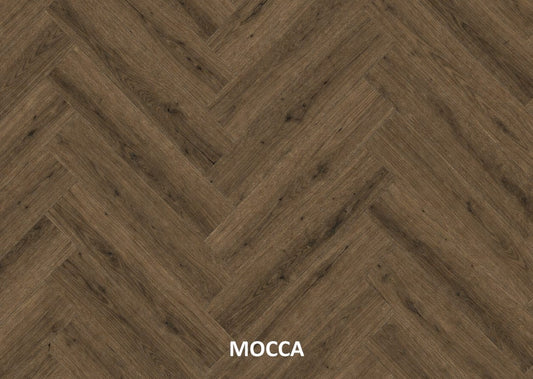 Parchet stratificat stejar, Herringbone 11x100x500 mm, Clasa Rustic, MOCCA